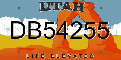 DB54255 Utah License Plate