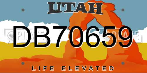DB70659 Utah License Plate