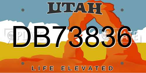DB73836 Utah License Plate