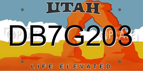 DB7G203 Utah License Plate
