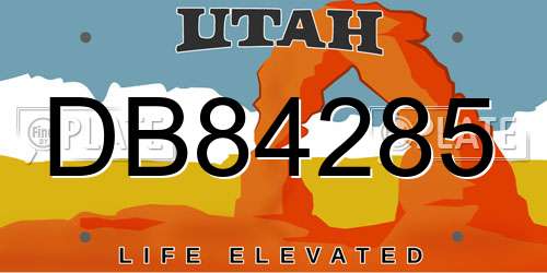 DB84285 Utah License Plate
