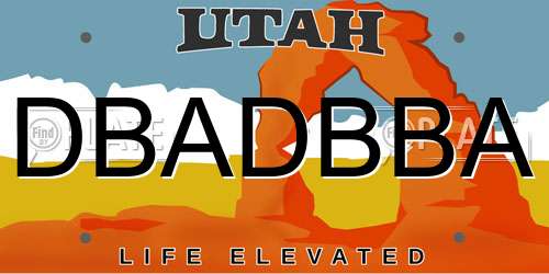 DBADBBA Utah License Plate