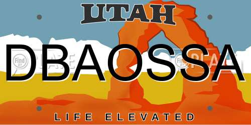 DBAOSSA Utah License Plate