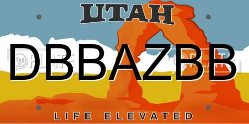 DBBAZBB Utah License Plate