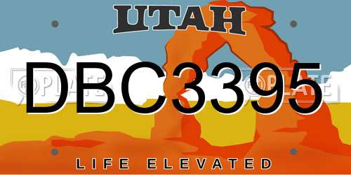 DBC3395 Utah License Plate