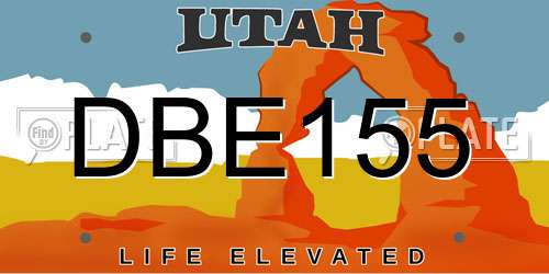DBE155 Utah License Plate