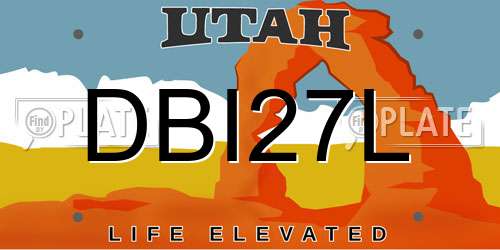 DBI27L Utah License Plate