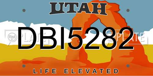 DBI5282 Utah License Plate