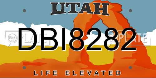 DBI8282 Utah License Plate