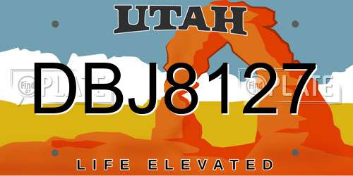 DBJ8127 Utah License Plate