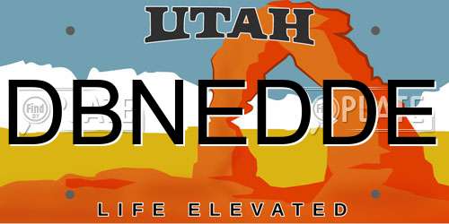 DBNEDDE Utah License Plate