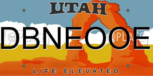 DBNEOOE Utah License Plate