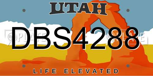 DBS4288 Utah License Plate