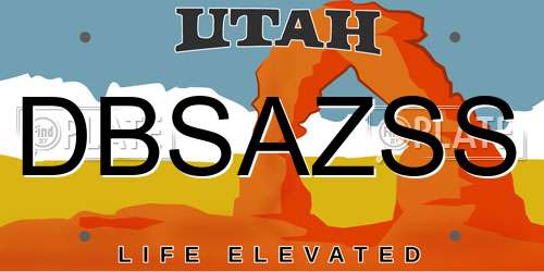 DBSAZSS Utah License Plate