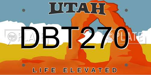 DBT270 Utah License Plate