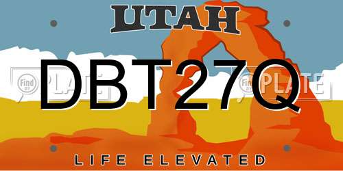 DBT27Q Utah License Plate