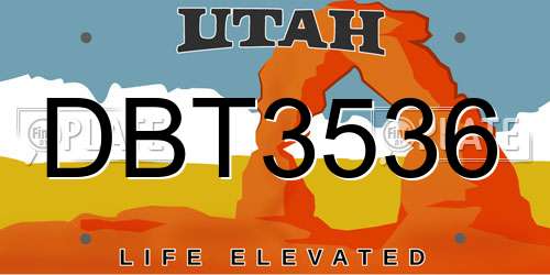 DBT3536 Utah License Plate