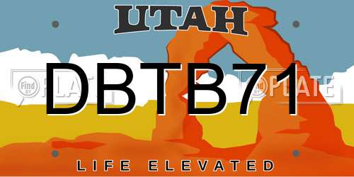 DBTB71 Utah License Plate