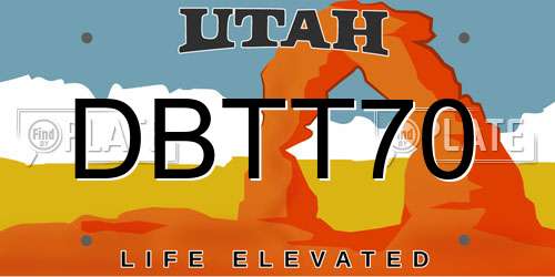DBTT70 Utah License Plate