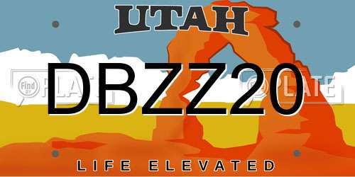 DBZZ20 Utah License Plate