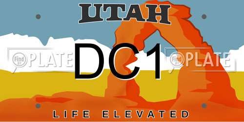 DC1 Utah License Plate