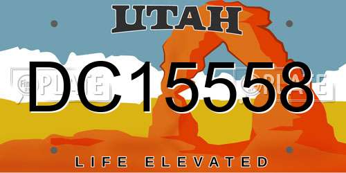 DC15558 Utah License Plate