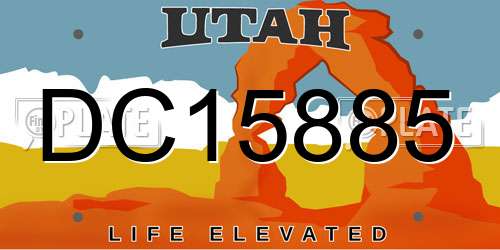 DC15885 Utah License Plate
