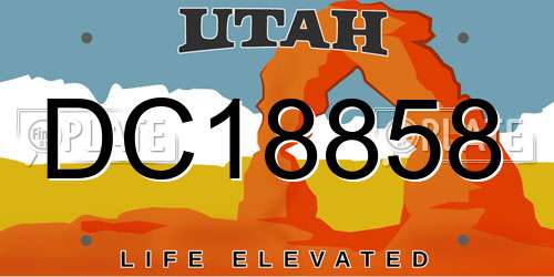 DC18858 Utah License Plate