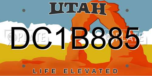 DC1B885 Utah License Plate