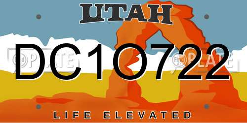 DC1O722 Utah License Plate