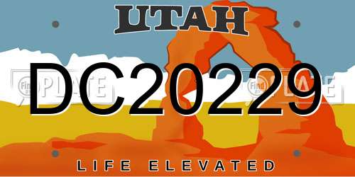 DC20229 Utah License Plate
