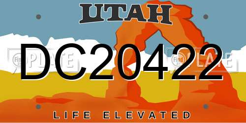 DC20422 Utah License Plate