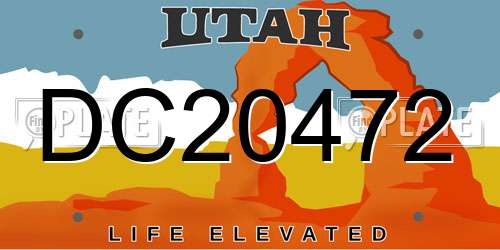 DC20472 Utah License Plate