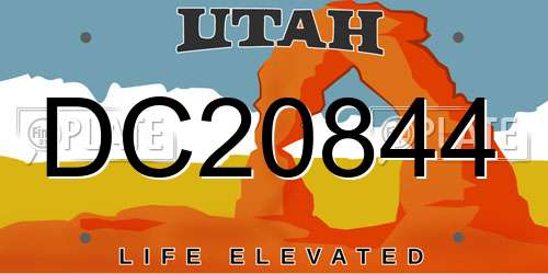 DC20844 Utah License Plate
