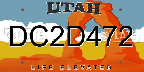 DC2D472 Utah License Plate