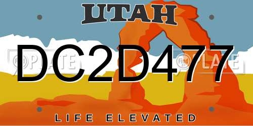 DC2D477 Utah License Plate