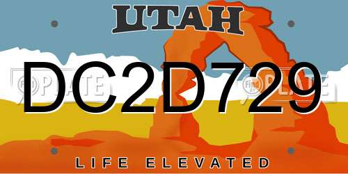 DC2D729 Utah License Plate