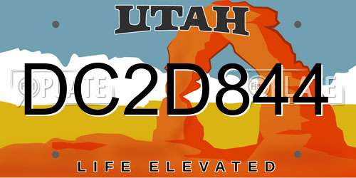 DC2D844 Utah License Plate