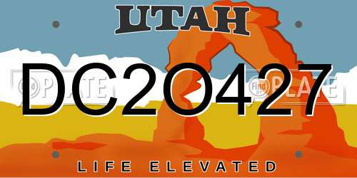 DC2O427 Utah License Plate