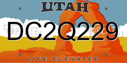 DC2Q229 Utah License Plate
