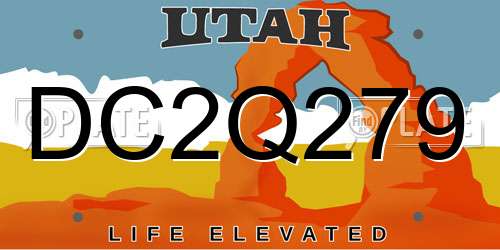 DC2Q279 Utah License Plate
