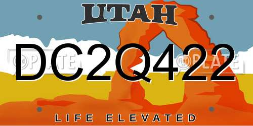 DC2Q422 Utah License Plate