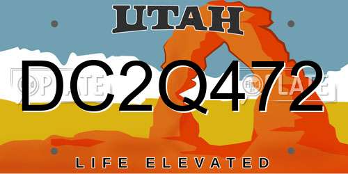 DC2Q472 Utah License Plate