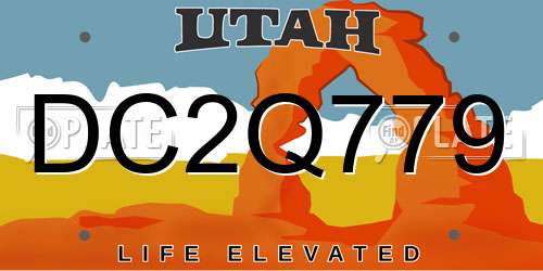 DC2Q779 Utah License Plate