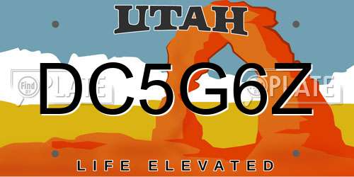 DC5G6Z Utah License Plate