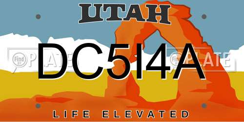 DC5I4A Utah License Plate