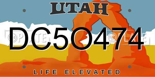 DC5O474 Utah License Plate