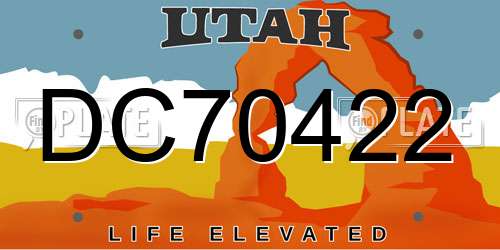 DC70422 Utah License Plate
