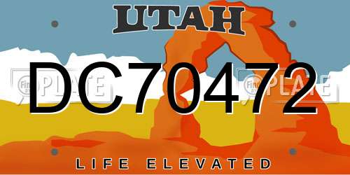 DC70472 Utah License Plate