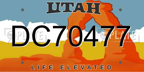 DC70477 Utah License Plate